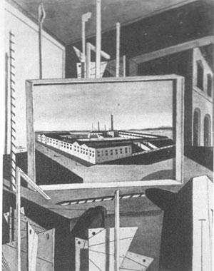 Giorgio De Chirico, 'Interno metafisico con grande officina' (1917)