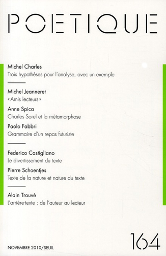 Poétique 164 - Novembre 2010
